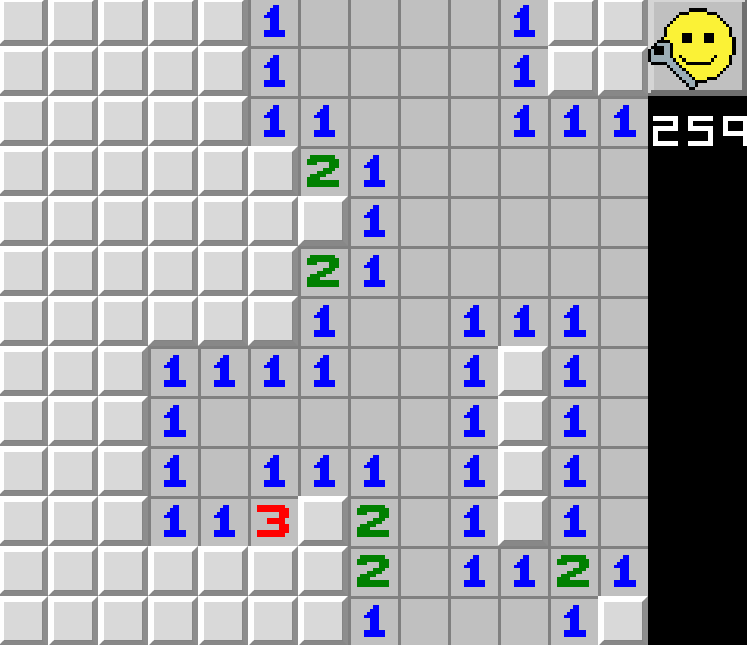 MineSweeper running in the SDL2 display
